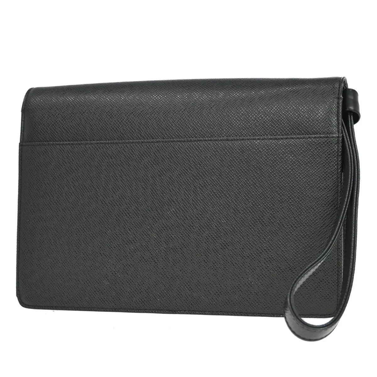 Louis Vuitton Selenga Pochette Taiga Leather, Black, Leather, Clutch