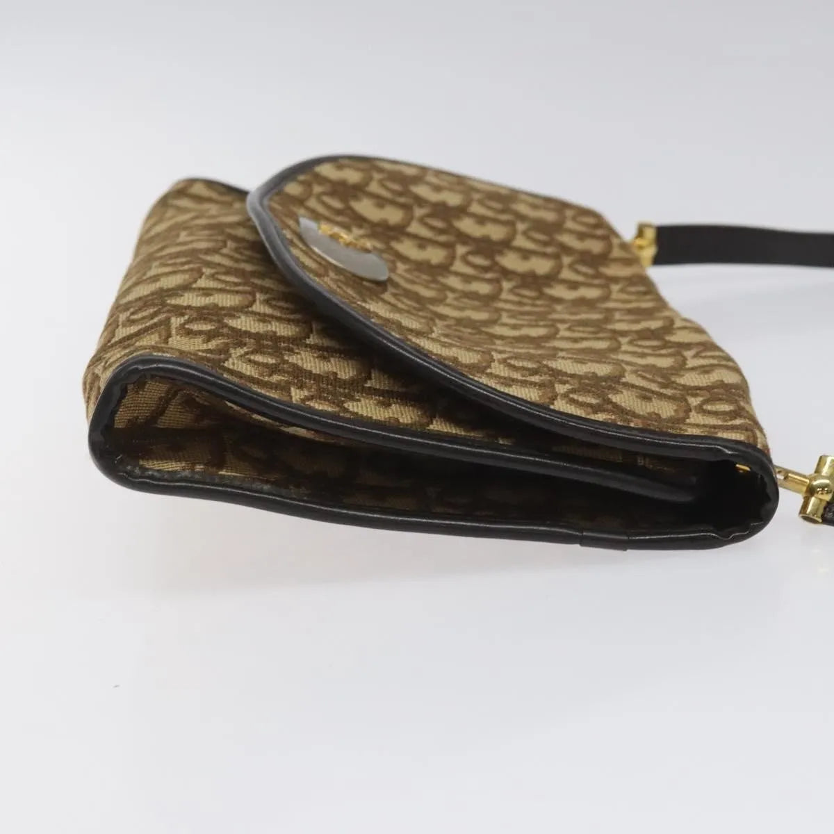 Christian Dior Vintage Trotter Flap Canvas, Brown, Canvas, Shoulder Bag
