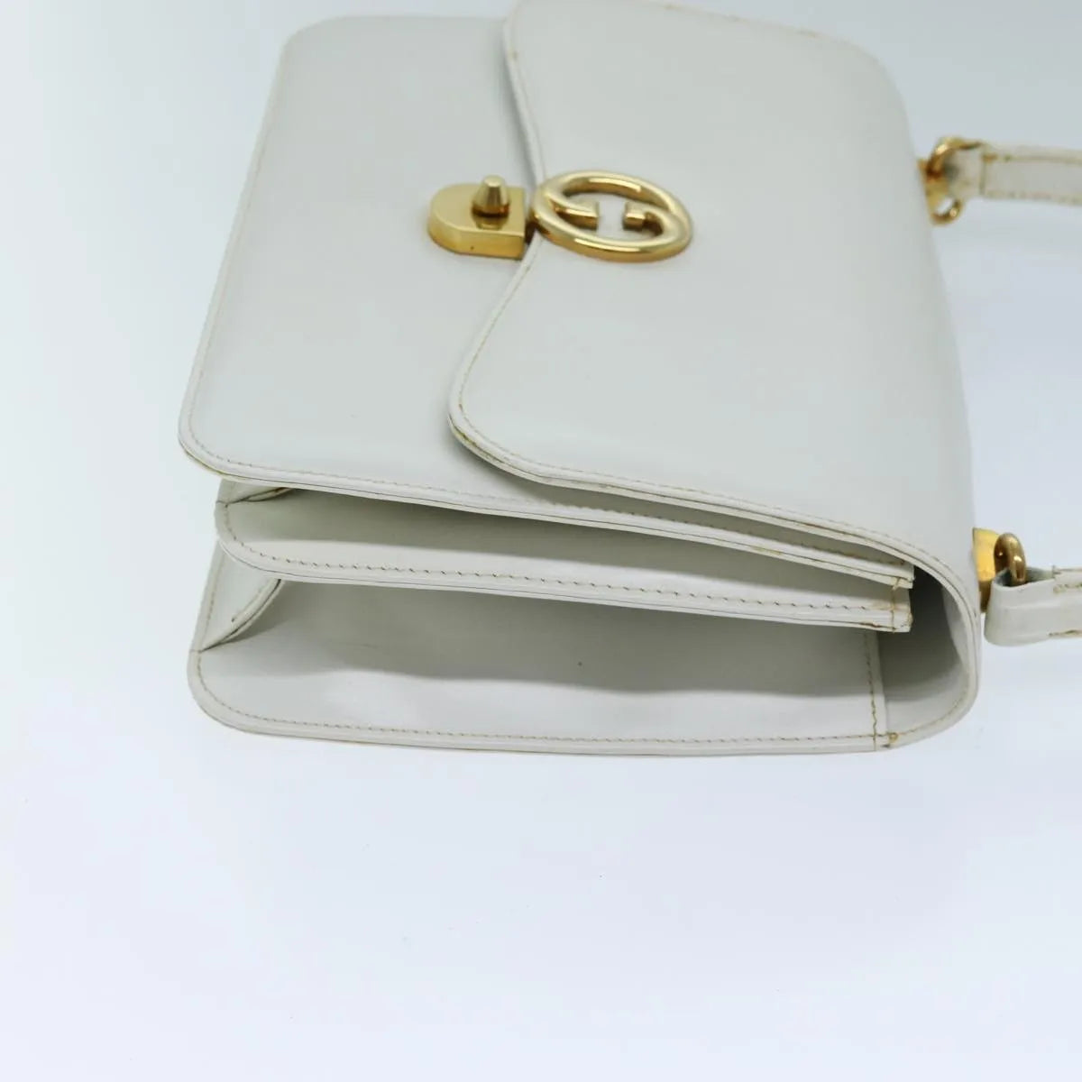 Gucci Sylvie 1969 Top Handle Leather, White, Leather, Handbag