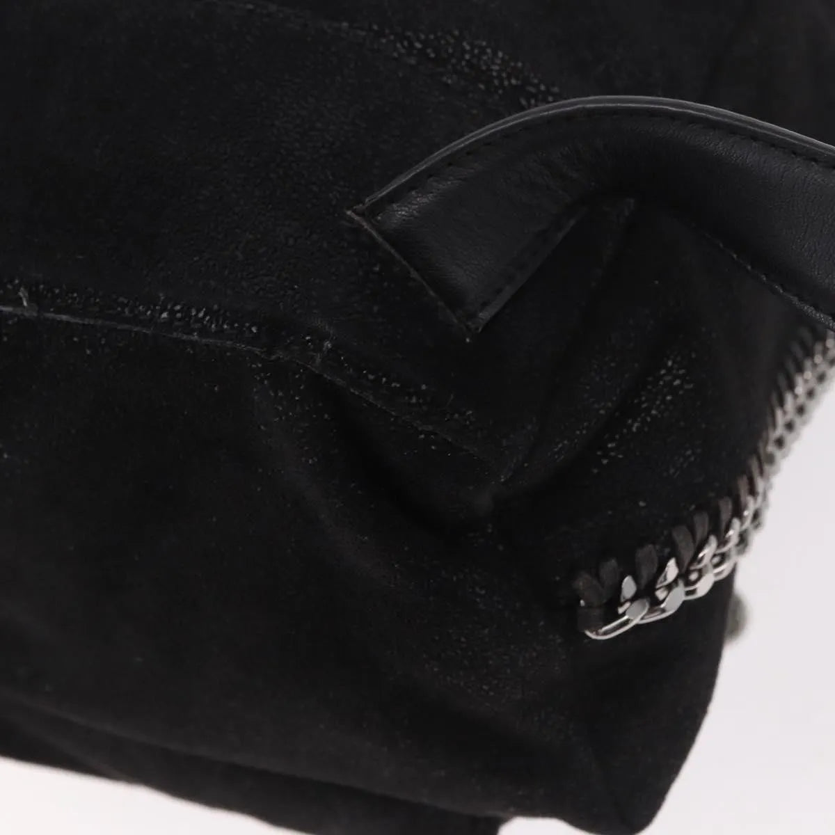 Stella McCartney Falabella Front Zip Shaggy Deer, Black, Polyester, Backpack
