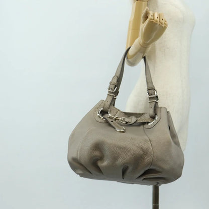 Fendi Selleria Pomodorino Leather, Gray, Leather, Tote Bag
