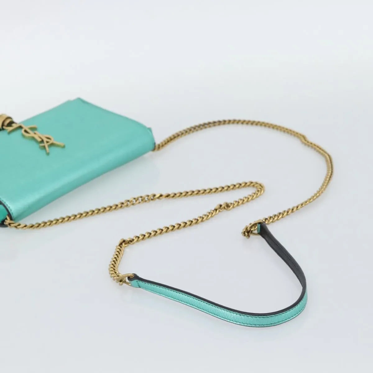 Saint Laurent Kate leather, Green, Leather, Shoulder Bag