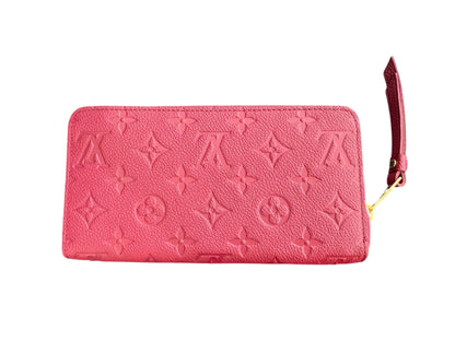 Louis Vuitton Clemence Monogram Canvas, Red, Leather, Wallet
