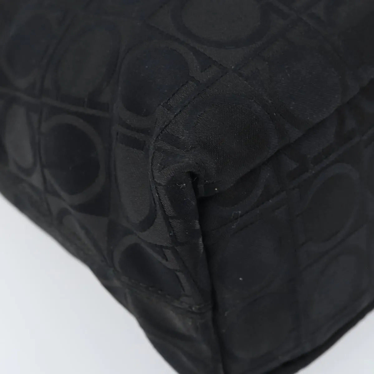 Salvatore Ferragamo Gancini Tote Gancini Canvas, Black, Nylon, Tote Bag