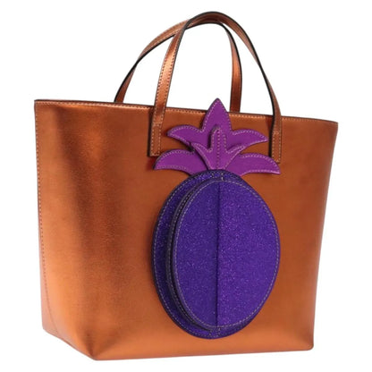 Gucci Children's Rainbow Tote Printed Leather, Copper, Leather, Handbag