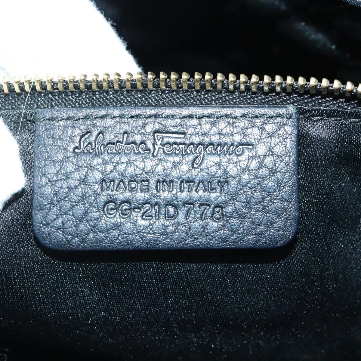Salvatore Ferragamo Vala Leather, Black, Leather, Handbag