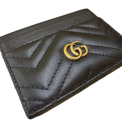 Gucci GG Marmont Card Holder Matelasse Leather, Black, Leather, Card Holder
