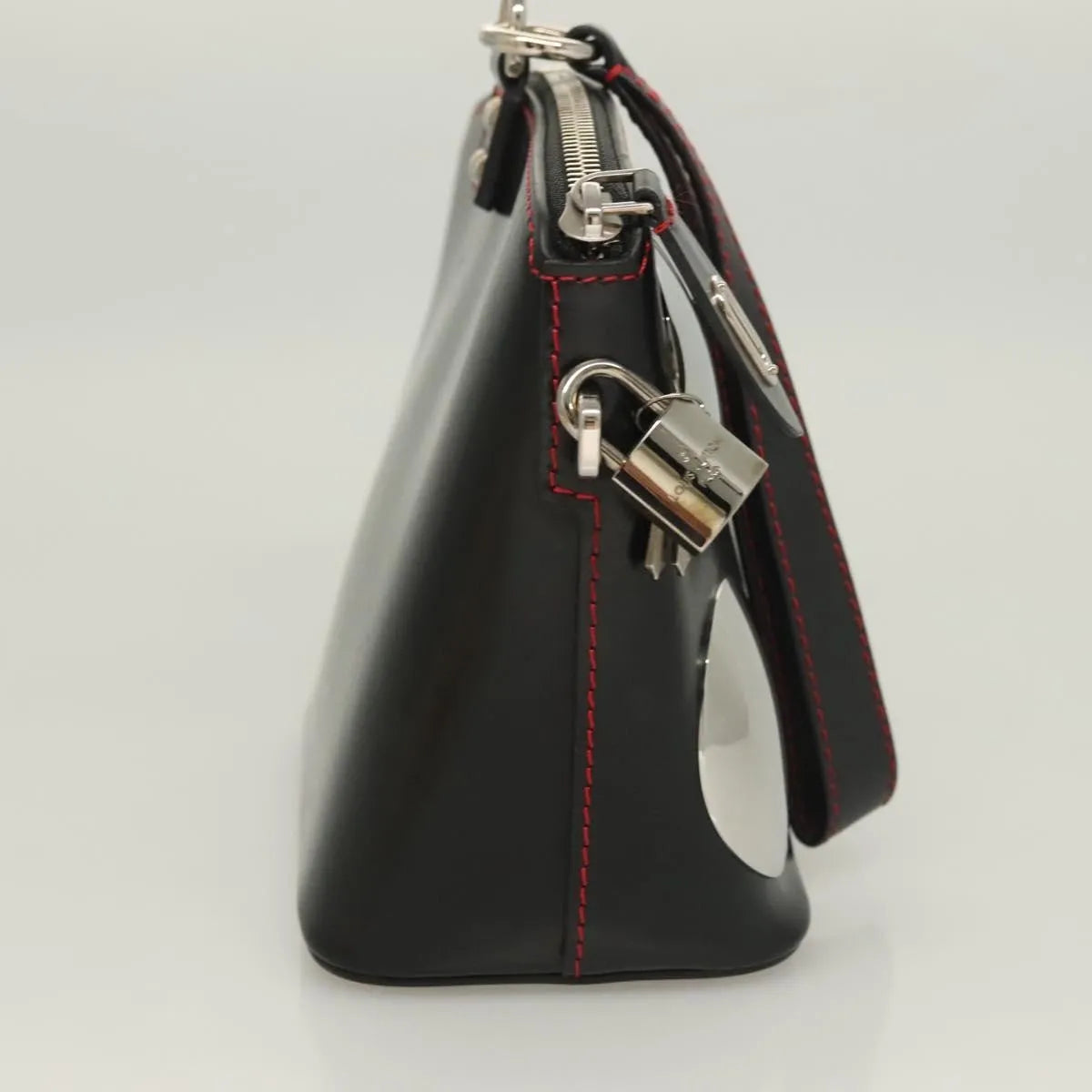Louis Vuitton Suhari Lockit Leather, Black, Leather, Handbag