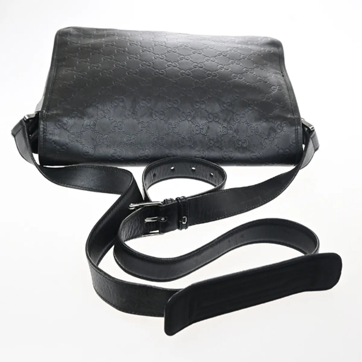 Gucci Flap Messenger Bag (Outlet) Guccissima Leather, Black, Leather, Shoulder Bag