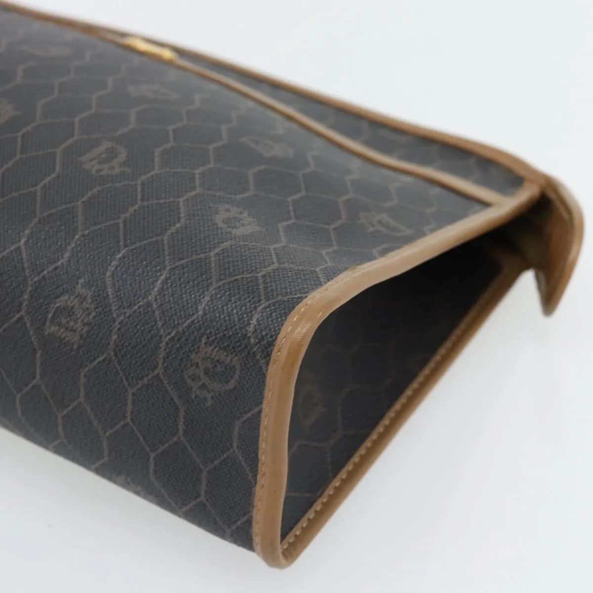 Christian Dior Vintage honeycomb clutch Canvas, Black, Canvas, Clutch