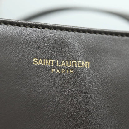 Saint Laurent Reversible North South Shopper Tote Leather, Gray, Leather, Tote Bag