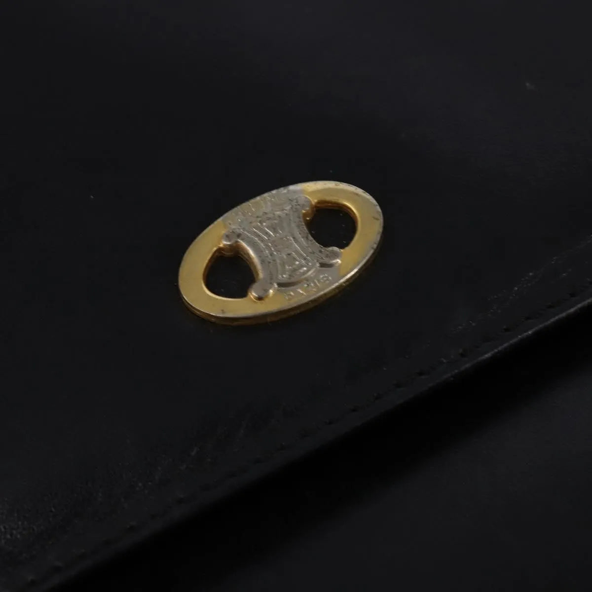 Celine Vintage Leather, Black, Leather, Shoulder Bag