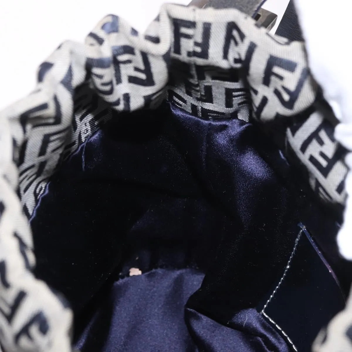 Fendi Zucchino Canvas, Navy, Canvas, Handbag