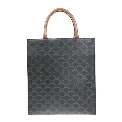 Celine Vertical Cabas Tote Triomphe Coated Canvas, Brown, Canvas, Tote Bag