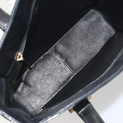 Chanel Chocolate Bar CC Tote Quilted Patent, Black, Patent Leather, Tote Bag