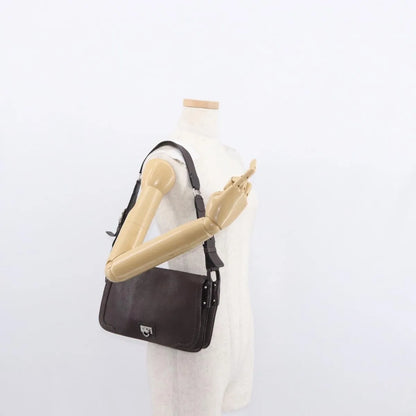 Salvatore Ferragamo Gancini Leather, Brown, Leather, Shoulder Bag
