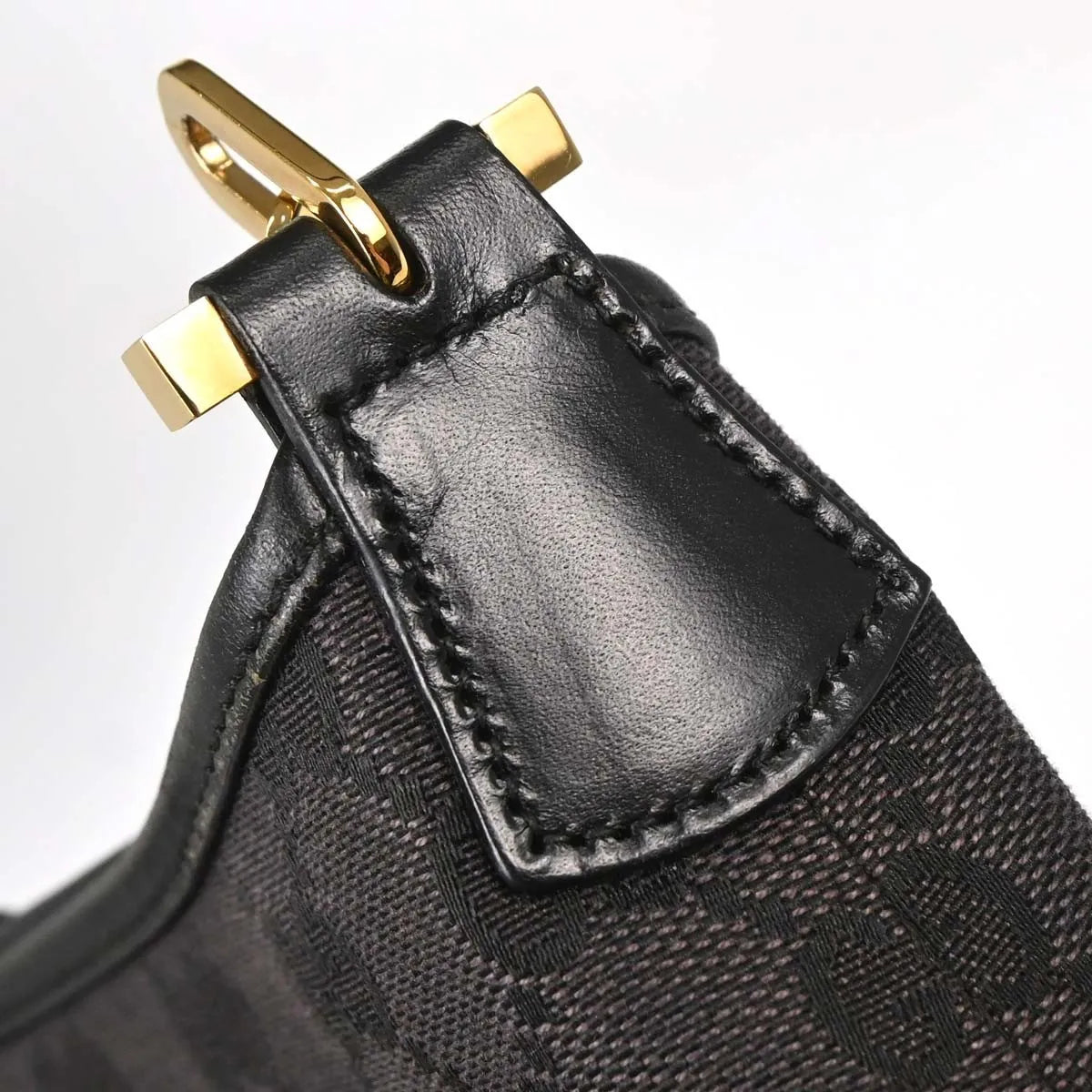 Gucci Vintage Jackie O Chain Hobo GG Canvas, Black, Canvas, Handbag