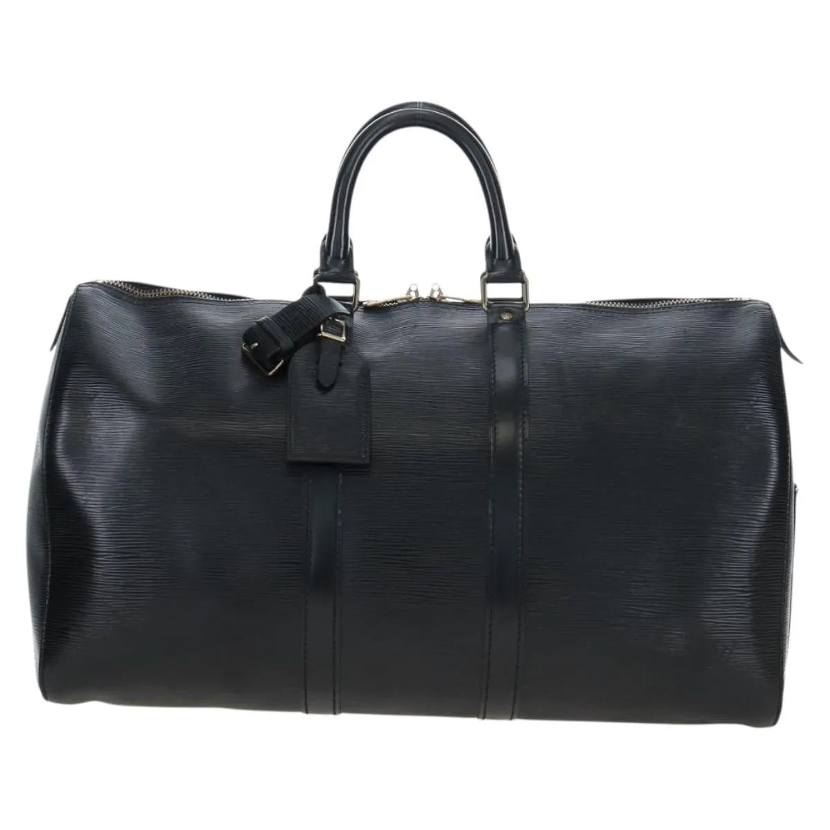 Louis Vuitton Keepall Epi, Black, Leather, Travel Bag
