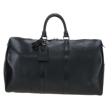 Louis Vuitton Keepall Epi, Black, Leather, Travel Bag