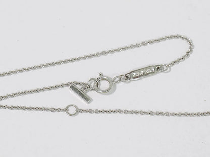 Tiffany & Co. T Smile Pendant 18K White Gold with Pink Sapphires, Silver, White Gold, Necklace