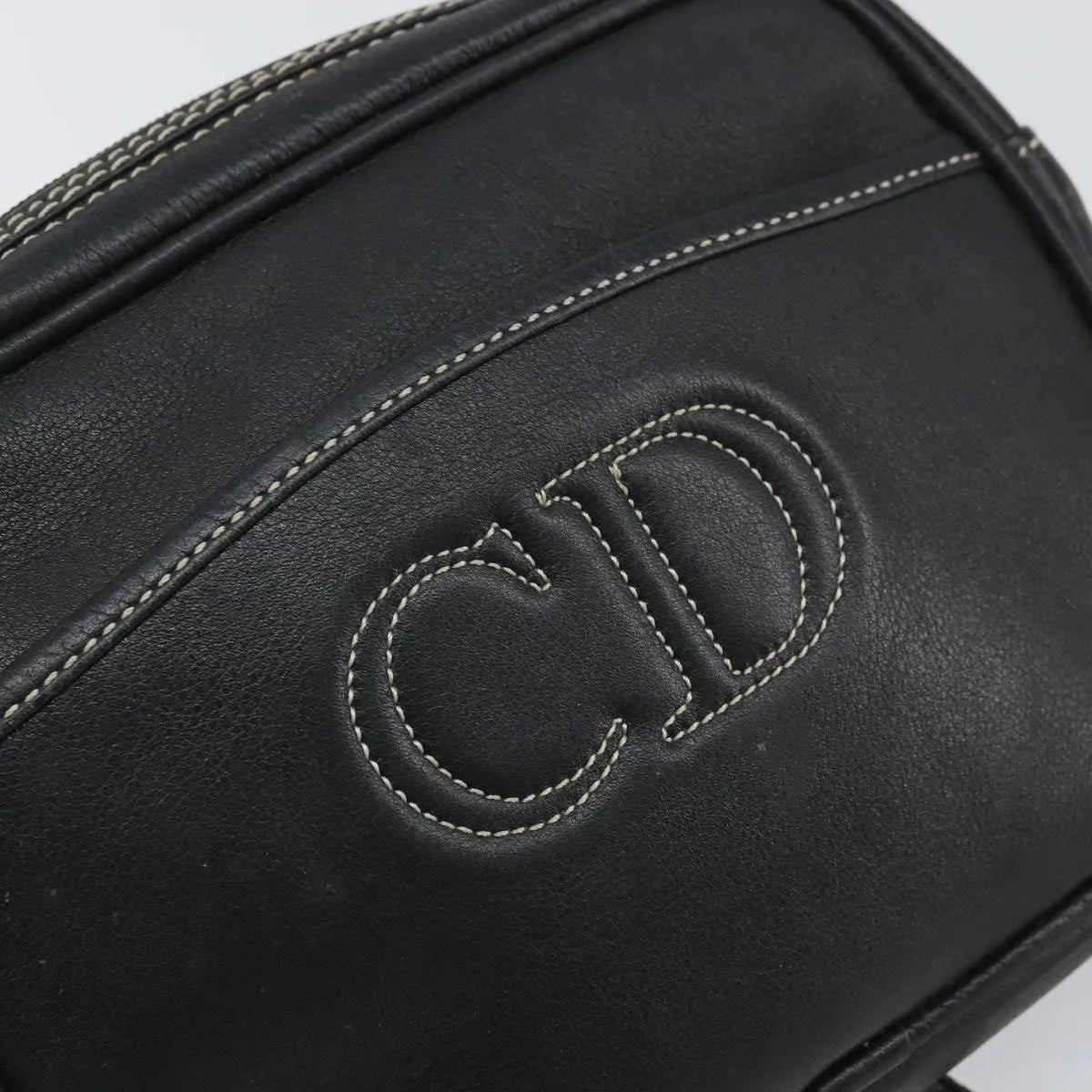 Christian Dior CD Shoulder bag Leather, Navy, Leather, Shoulder Bag