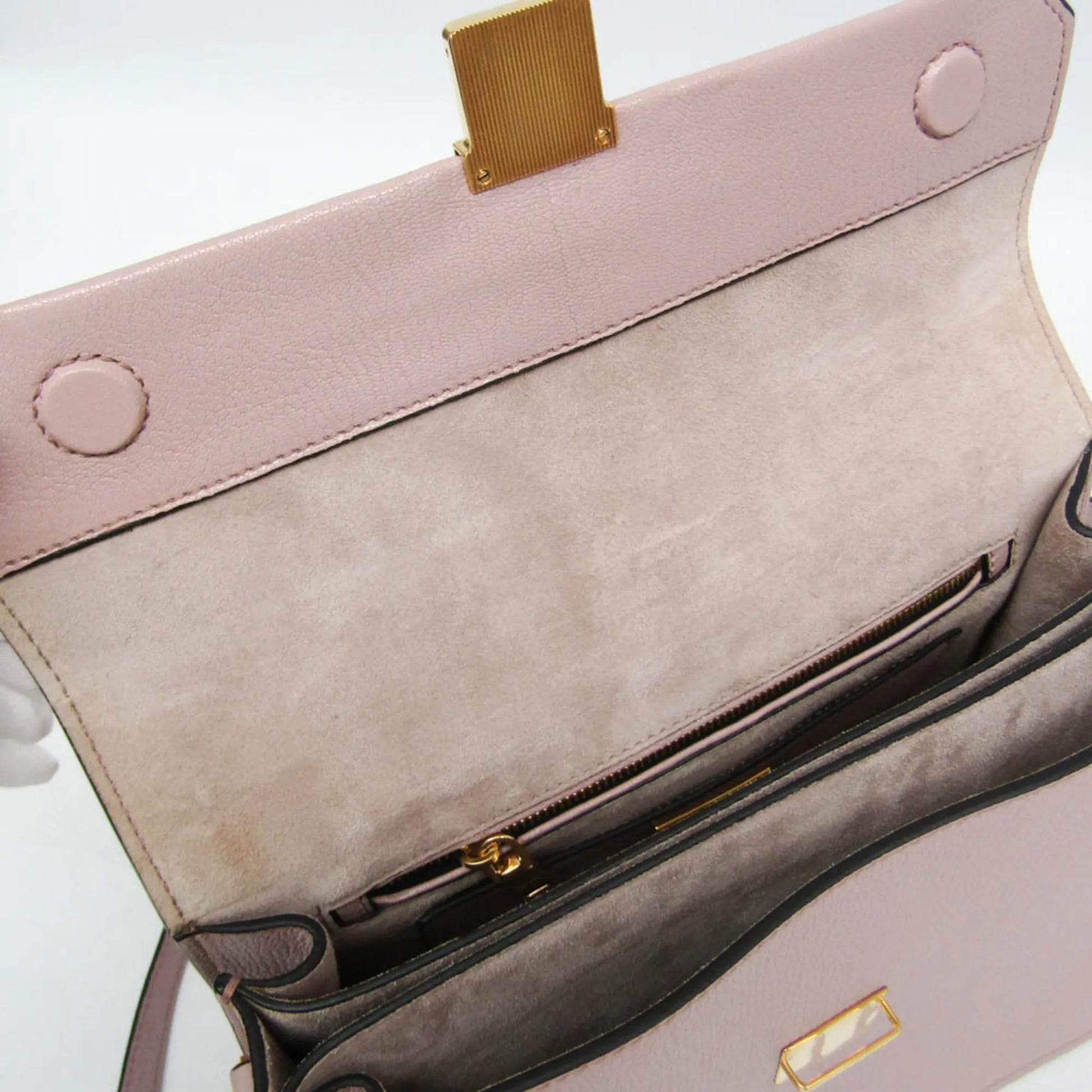 Miu Miu Madras Convertible Compartment Top Handle Leather, Pink, Leather, Handbag
