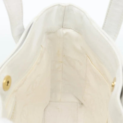 Chanel Surpique Tote Quilted Leather, White, Leather, Tote Bag
