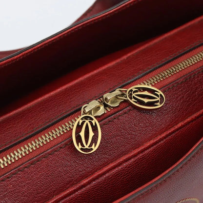 Cartier Marcello Leather, Red, Leather, Handbag
