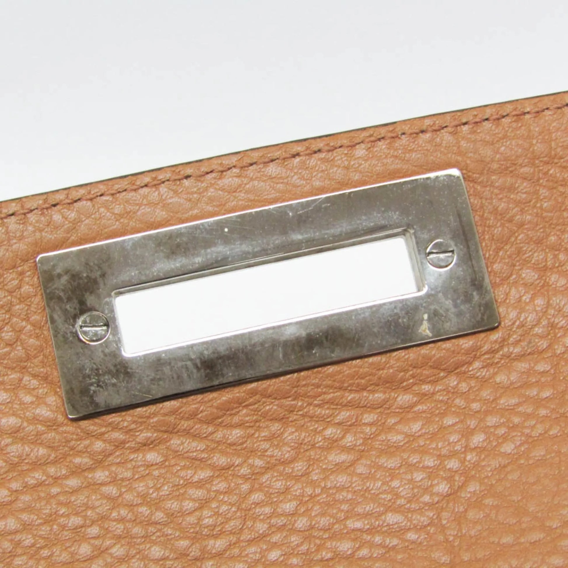Salvatore Ferragamo Gancini Leather, Brown, Leather, Shoulder Bag