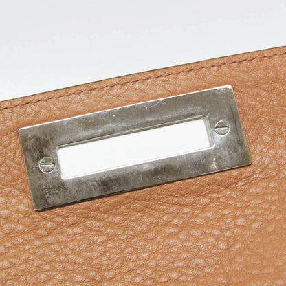 Salvatore Ferragamo Gancini Leather, Brown, Leather, Shoulder Bag