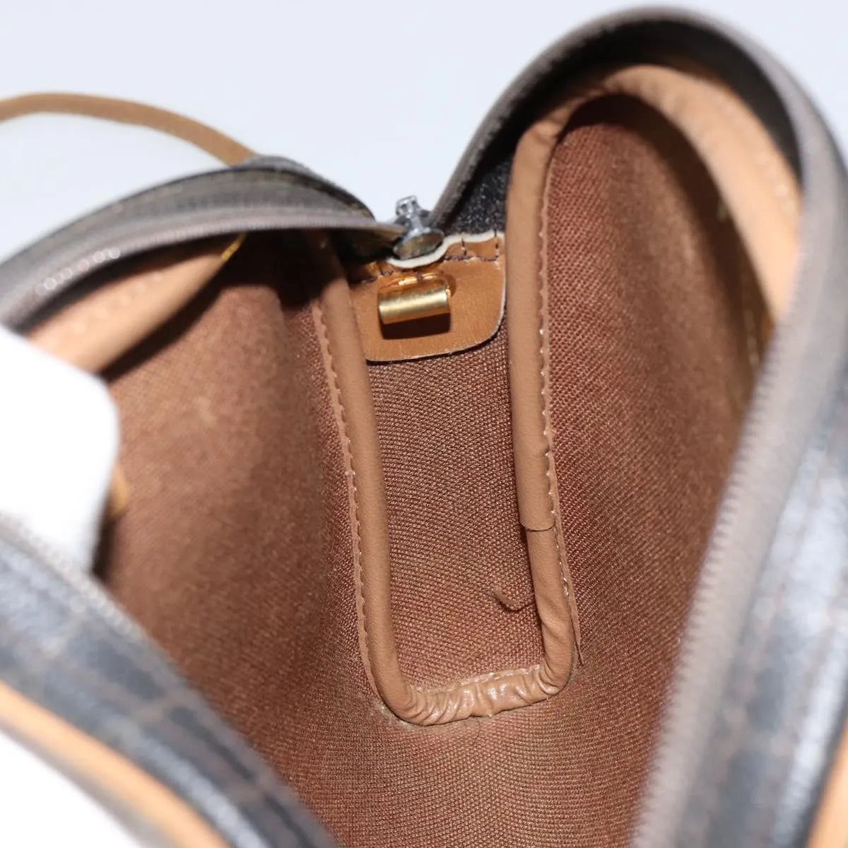 Christian Dior Vintage Honeycomb Canvas and Leather, Black, Canvas, Shoulder Bag