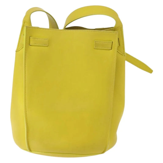 Celine Long Strap Big Bag Bucket Leather, Yellow, Leather, Handbag