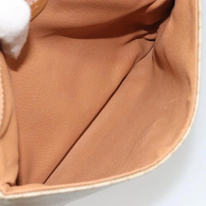 Celine Vintage Macadam Canvas and Leather, Beige, Canvas, Shoulder Bag