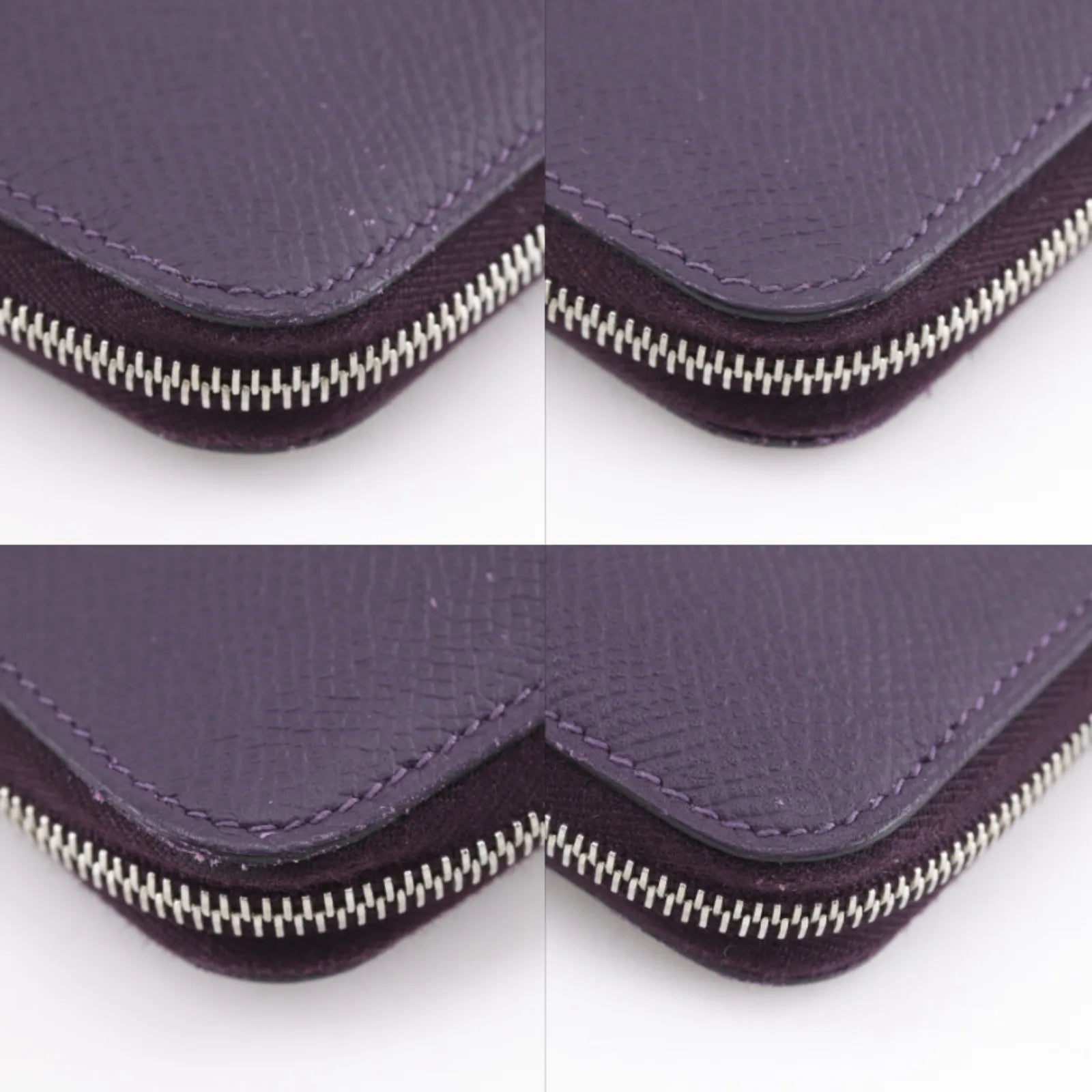 Hermes Azap Zip Around Epsom, Purple, Leather, Wallet