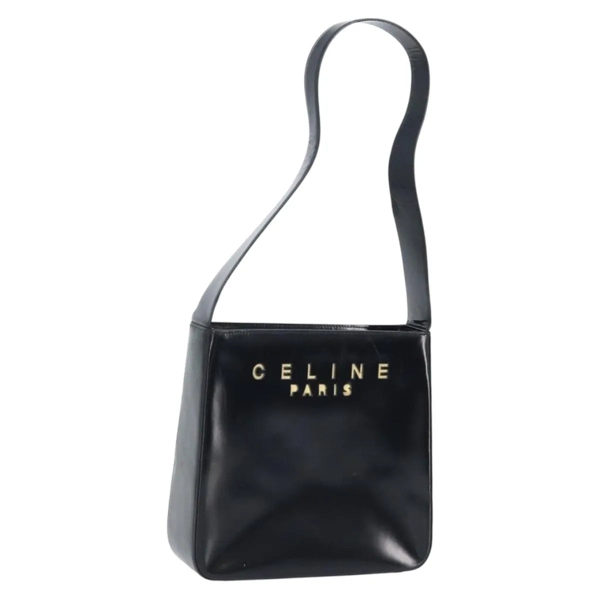 Celine Vintage Leather, Black, Leather, Shoulder Bag