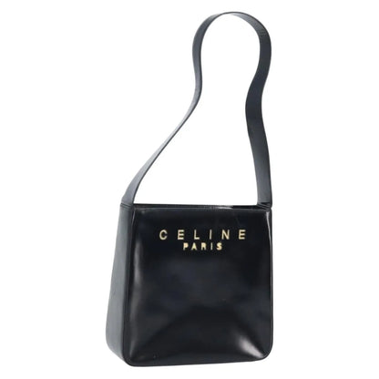 Celine Vintage Leather, Black, Leather, Shoulder Bag