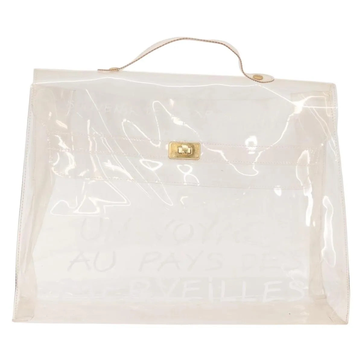 Hermes Kelly Vinyl, Clear, Plastic, Handbag