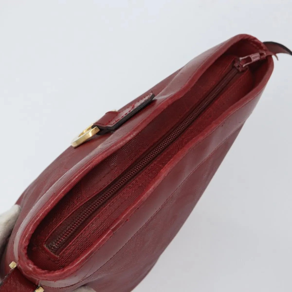 Christian Dior Vintage Trotter Canvas, Red, Canvas, Shoulder Bag