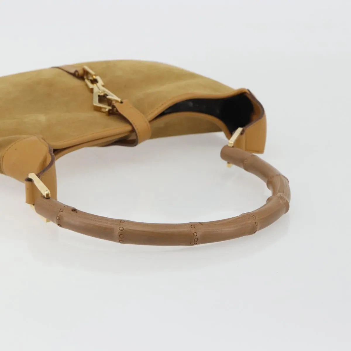 Gucci Bamboo Jackie suede, Brown, Suede, Shoulder Bag