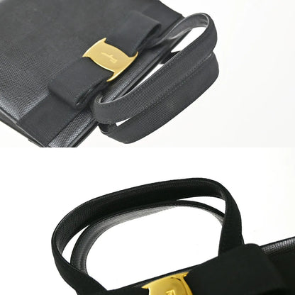 Salvatore Ferragamo Convertible Vara Bow Tote Lizard Embossed Leather, Black, Leather, Handbag