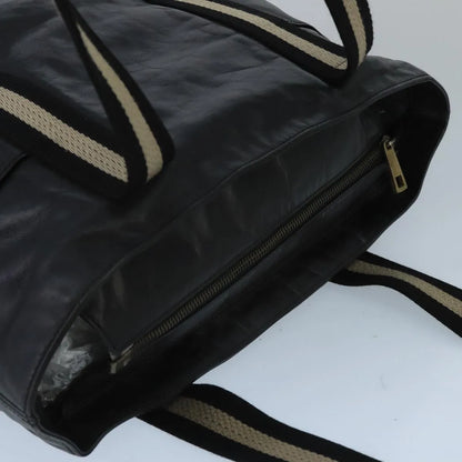 Bally Vintage Leather, Black, Leather, Tote Bag