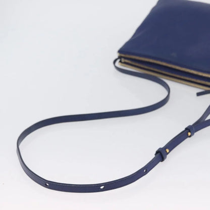 Celine Trio Leather, Blue, Leather, Shoulder Bag