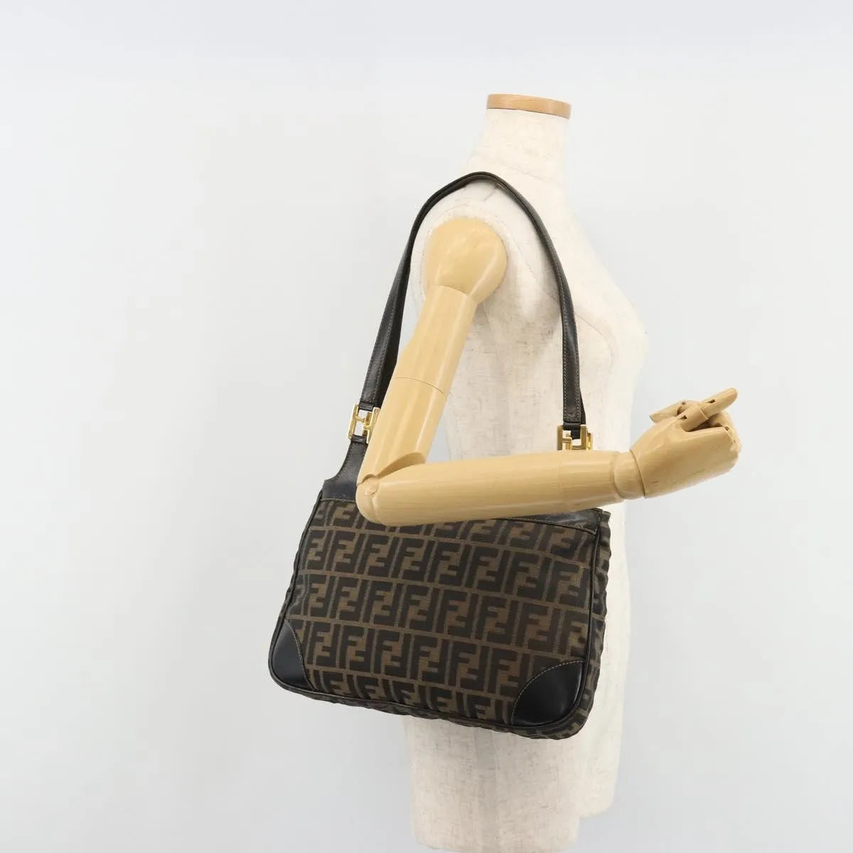 Fendi Chef Hobo Zucca Canvas, Brown, Canvas, Shoulder Bag