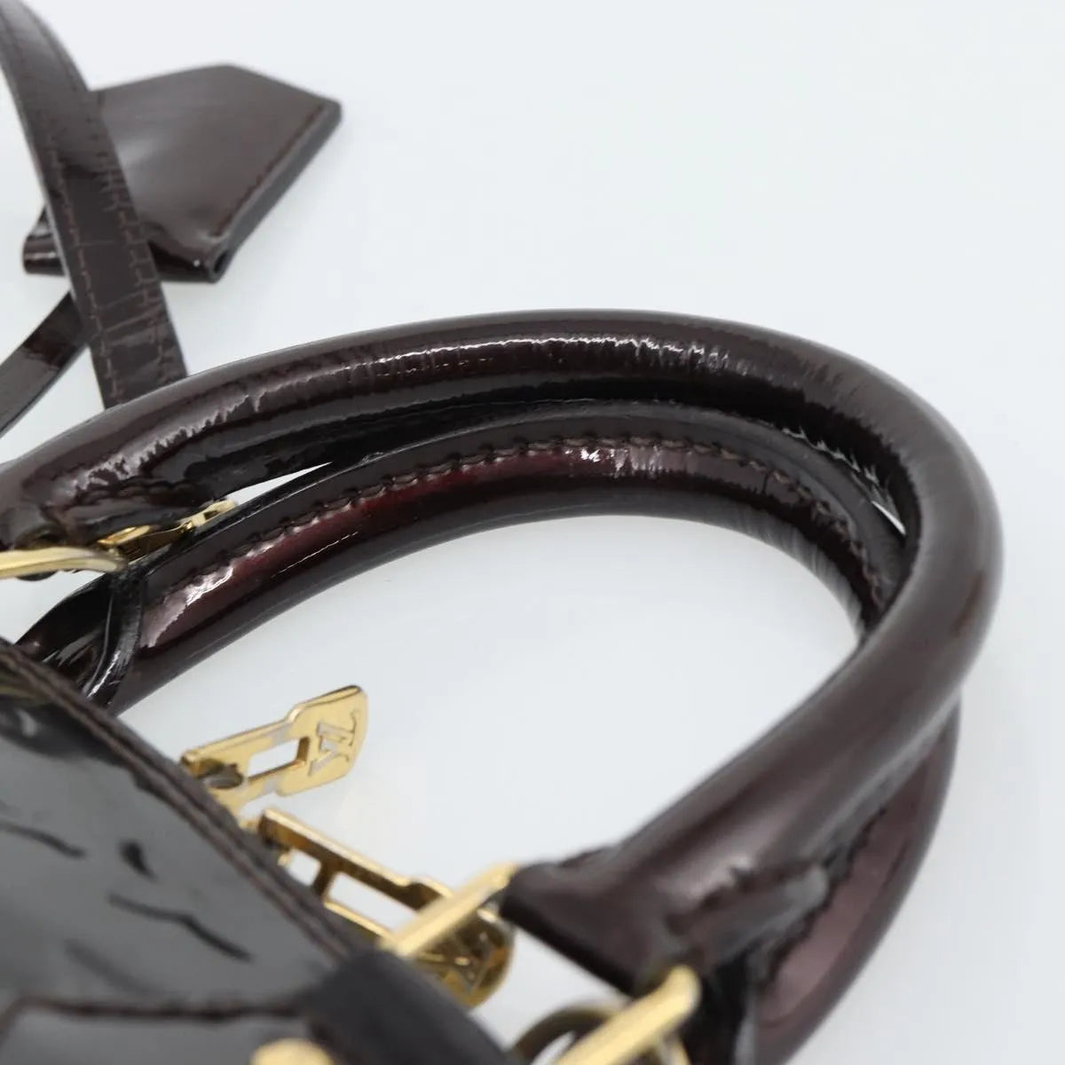 Louis Vuitton Alma Patent Leather, Brown, Patent Leather, Handbag