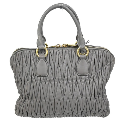 Miu Miu Madras Bowler Matelasse Leather, Purple, Leather, Handbag