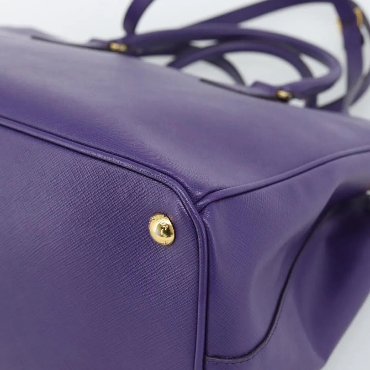 Prada Galleria Double Zip Tote Saffiano Leather, Purple, Leather, Handbag