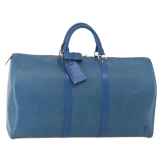 Louis Vuitton Keepall Epi Leather, Blue, Leather, Travel Bag