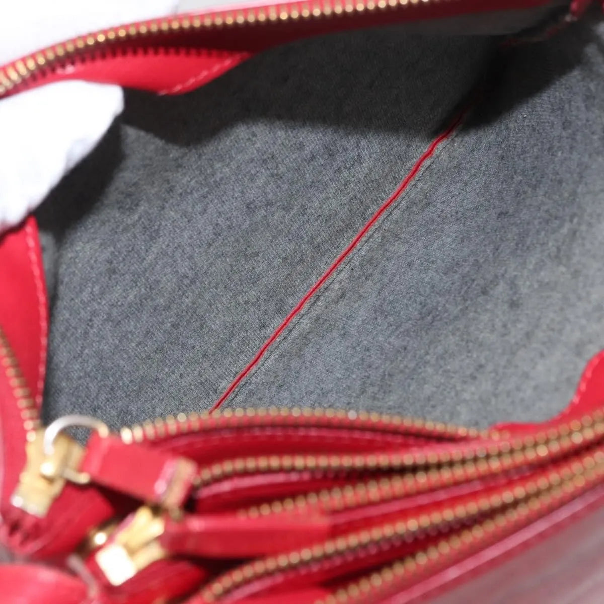 Celine Trio Leather, Red, Leather, Shoulder Bag