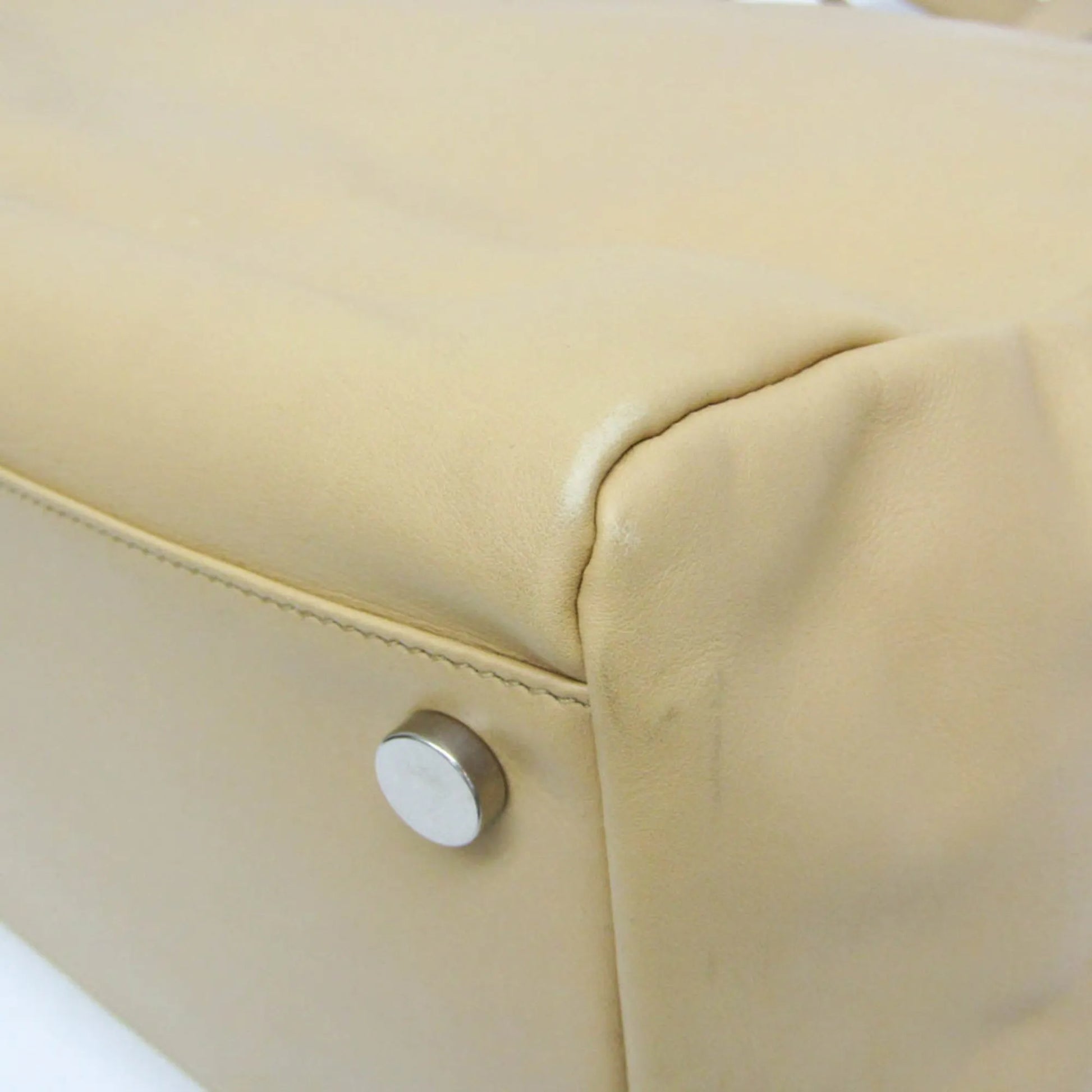 Saint Laurent Reversible East West Shopper Tote Leather, Beige, Leather, Tote Bag