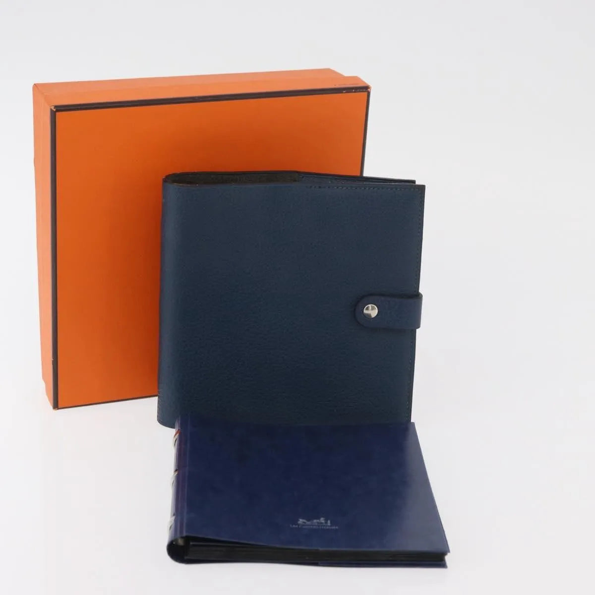 Hermes Agenda Cover Epsom, Navy, Leather, Clutch